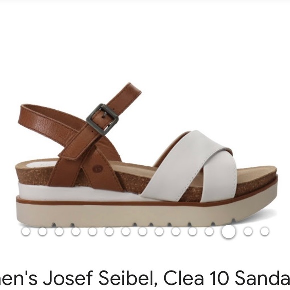 NIB Josef Seibel “Clea 10” White Kombi ladies wedge platform sandals, size EU 37 - Picture 4 of 12